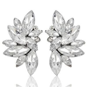 Marquis Rhinestone Stud Earrings